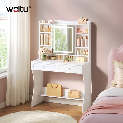 Dressing table with shelves - table,