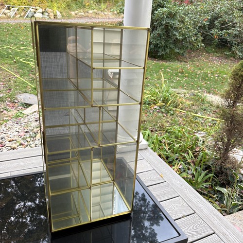 Vtg brass glass - 20.5”,