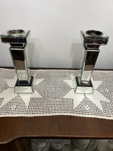 Pair mirrored tea light - pair,