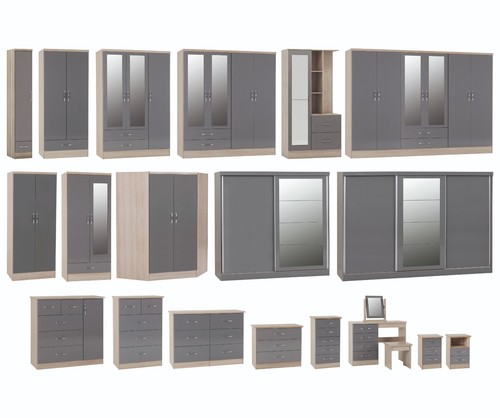 Nevada grey gloss bedroom - grey,