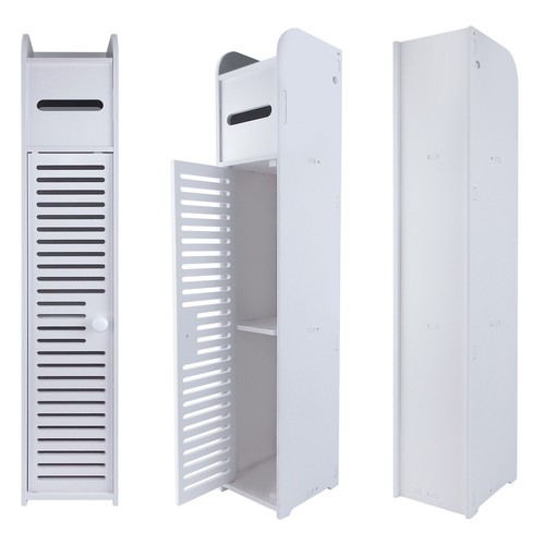 White wood bathroom storage - white,