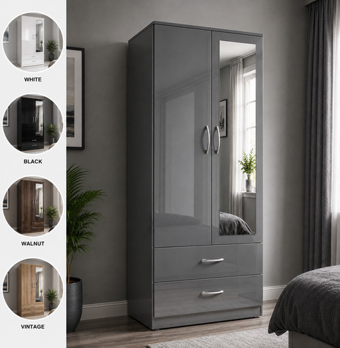 Modern wooden wardrobe - wardrobe, door